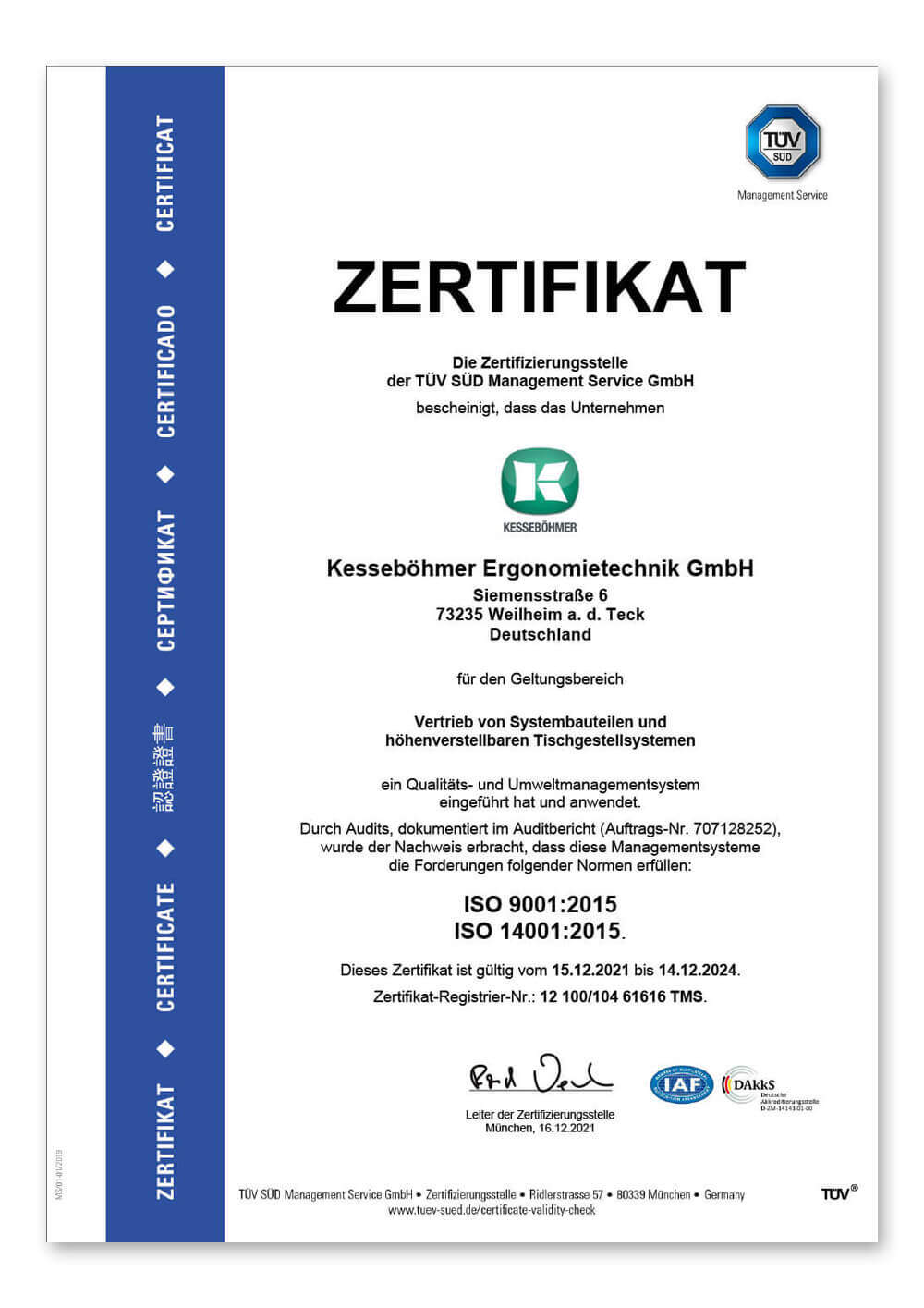 Kesseböhmer Ergonomietechnik GmbH nominated for the „großen Preis